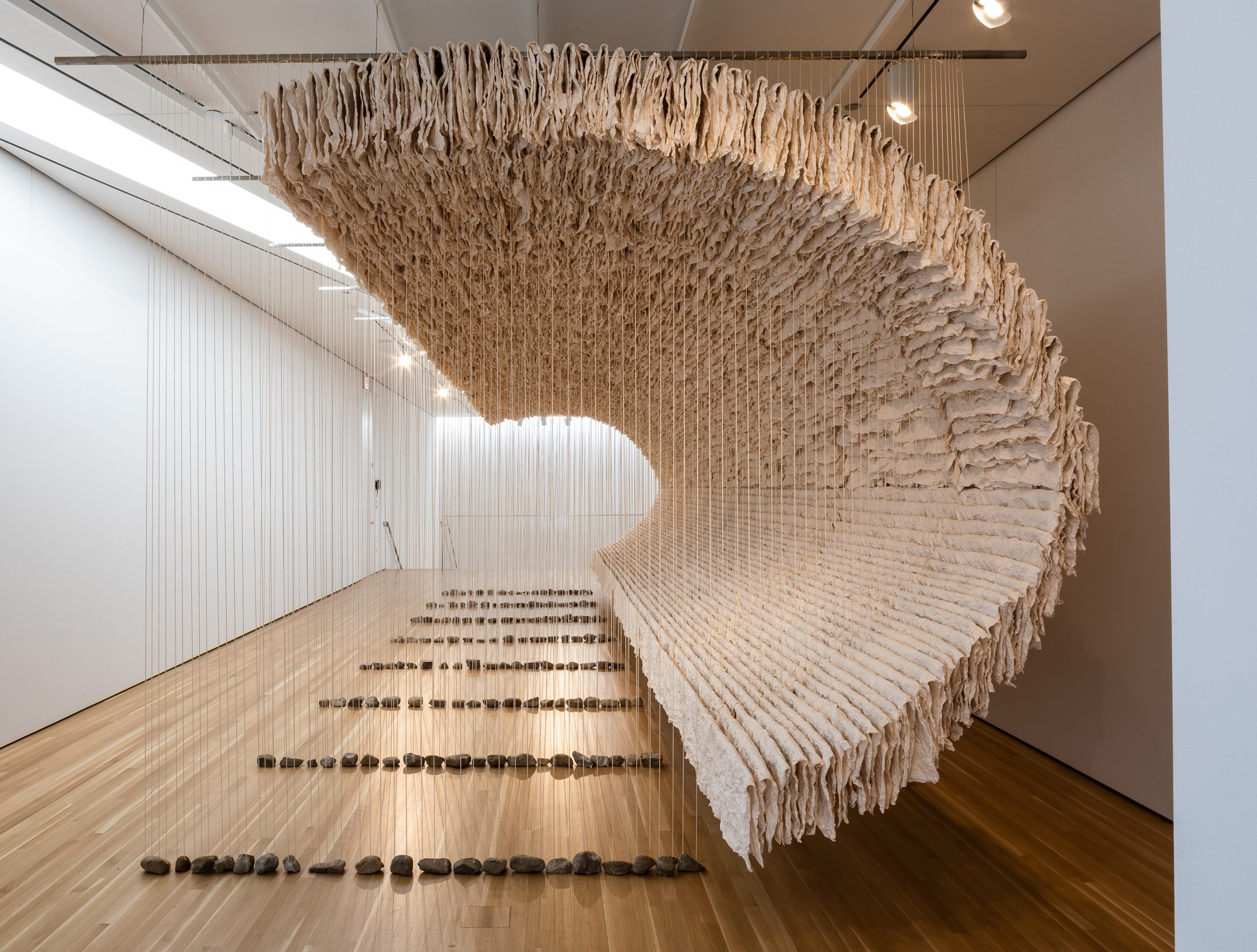 Zhu Jinshi, Wave of Materials, 2007/2020. Installation view, The Allure of Matter: Material Art from China, Wrightwood 659.